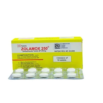 ZOLAMOX ACETAZOLAMIDE 250mg