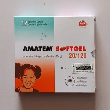 AMATEM 20/120 SOFTGEL X12(Artemether; Lumefantrine)