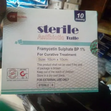 Sterile antibiotics tulle