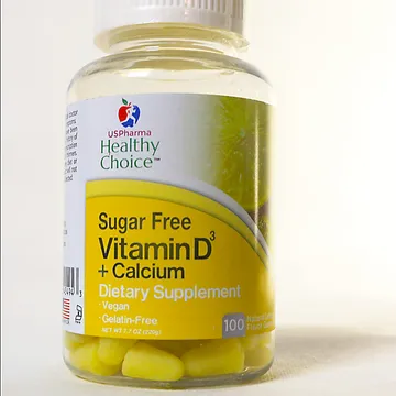 Sugar free Vitamin D + calcium dietary supplement