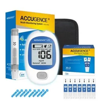 Accugence Multifunctional Glucometer Kit -with 50 Strips