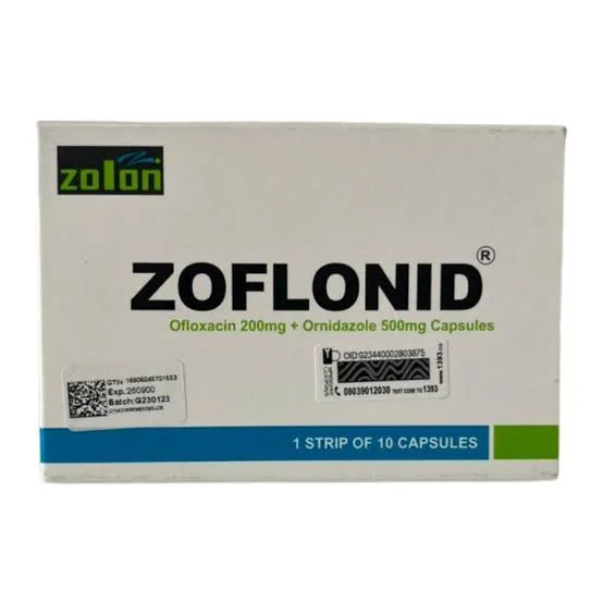 Zoflonid by 10 Capsules | Ofloxacin + Ornidazole