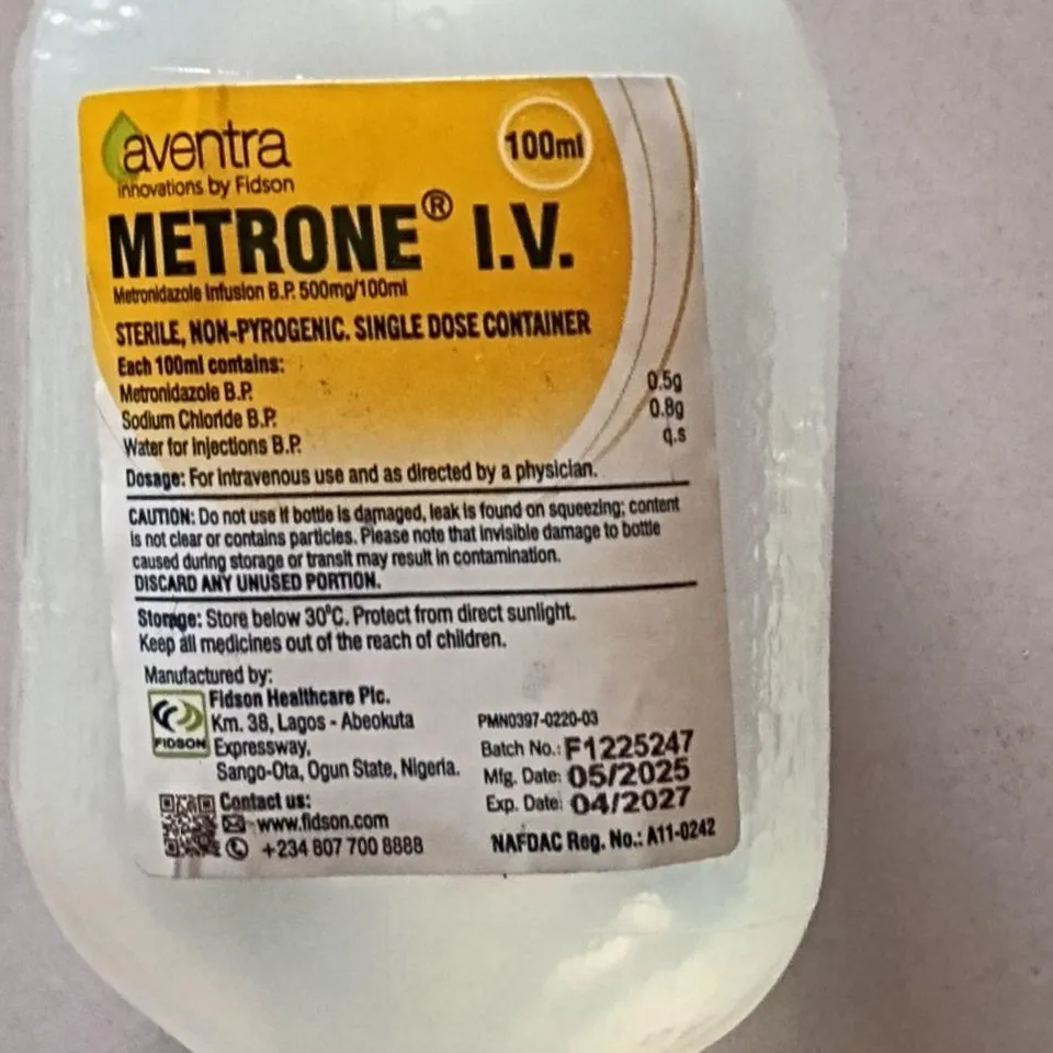 METRONIDAZOLE I.V 500MG/100ML