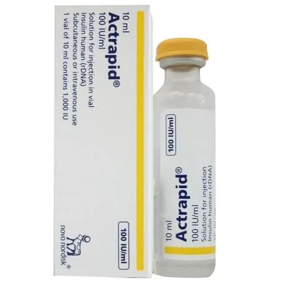 Actrapid 100 IU/mL Vial (Insulin regular 1000 units/10 mL)