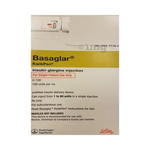 ABASAGLAR 1OO unit/ml x 5 kwik pen of 3ml lilly