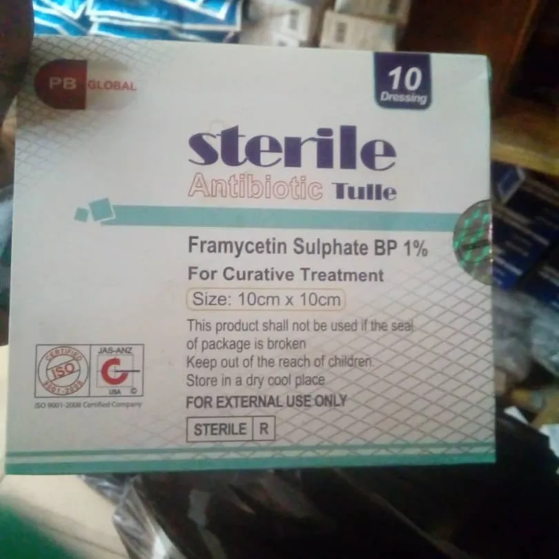 Sterile antibiotics tulle