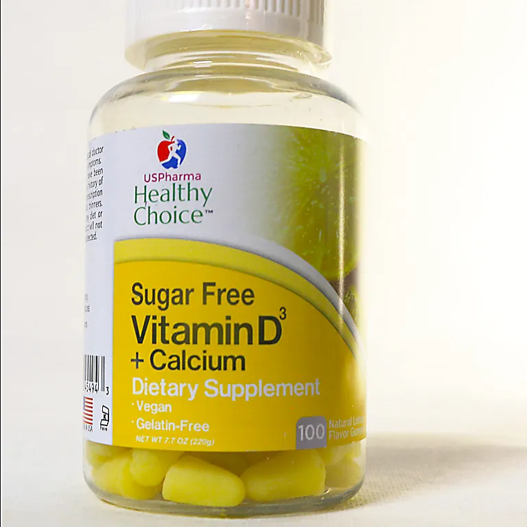 Sugar free Vitamin D + calcium dietary supplement
